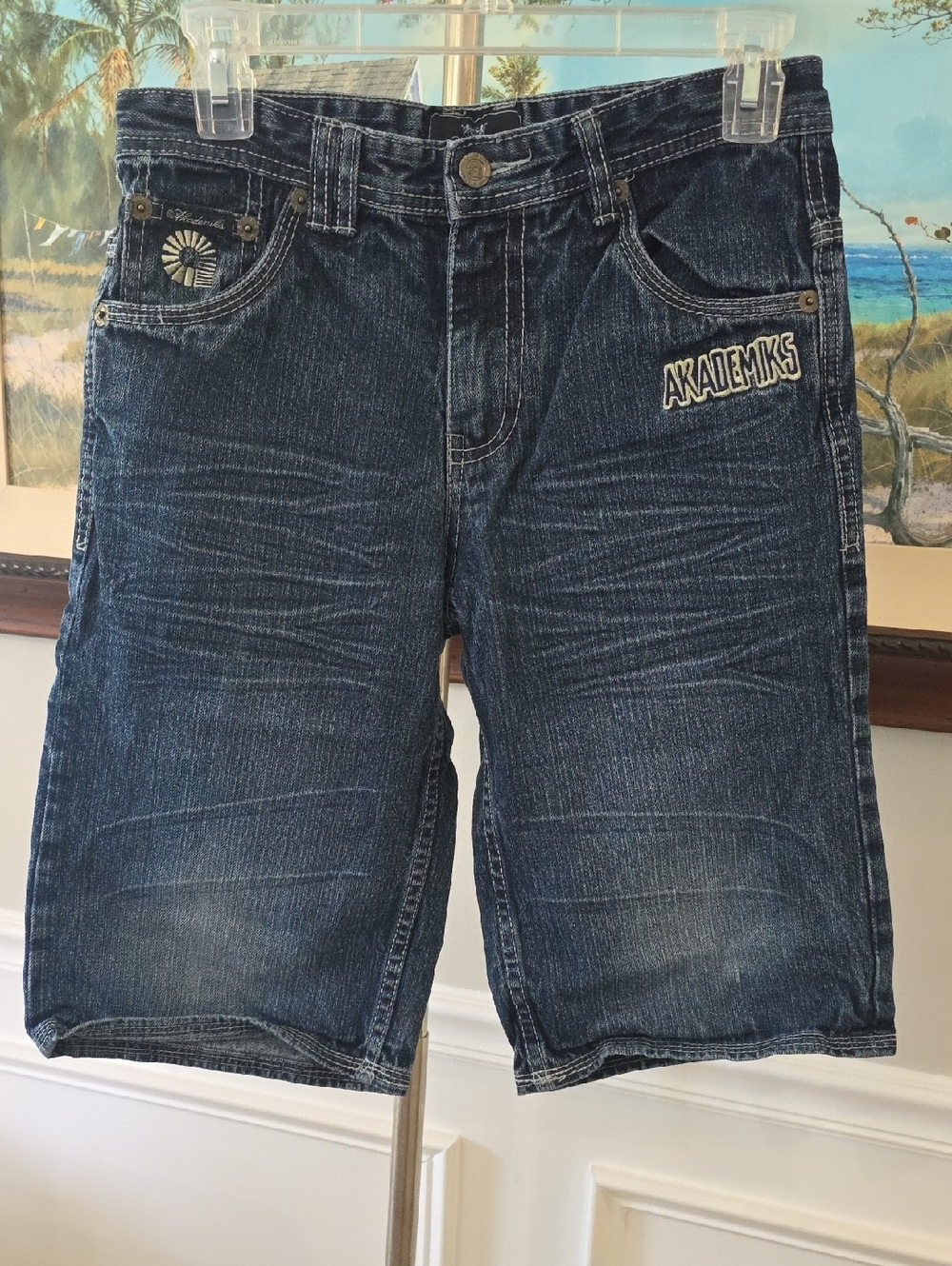 Akademiks Indigo Washed Denim Jean Shorts